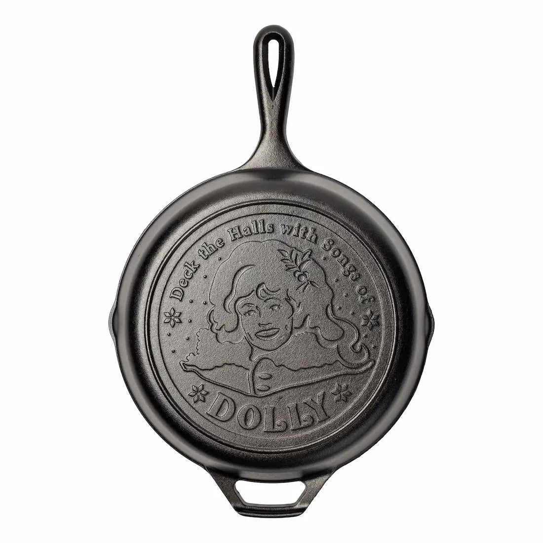 10.25 Inch Dolly Parton Skillet. Deck The Halls - Lodge