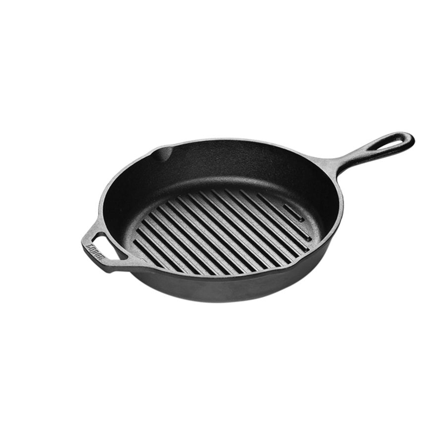 Round Cast Iron Grill Pan - Lodge