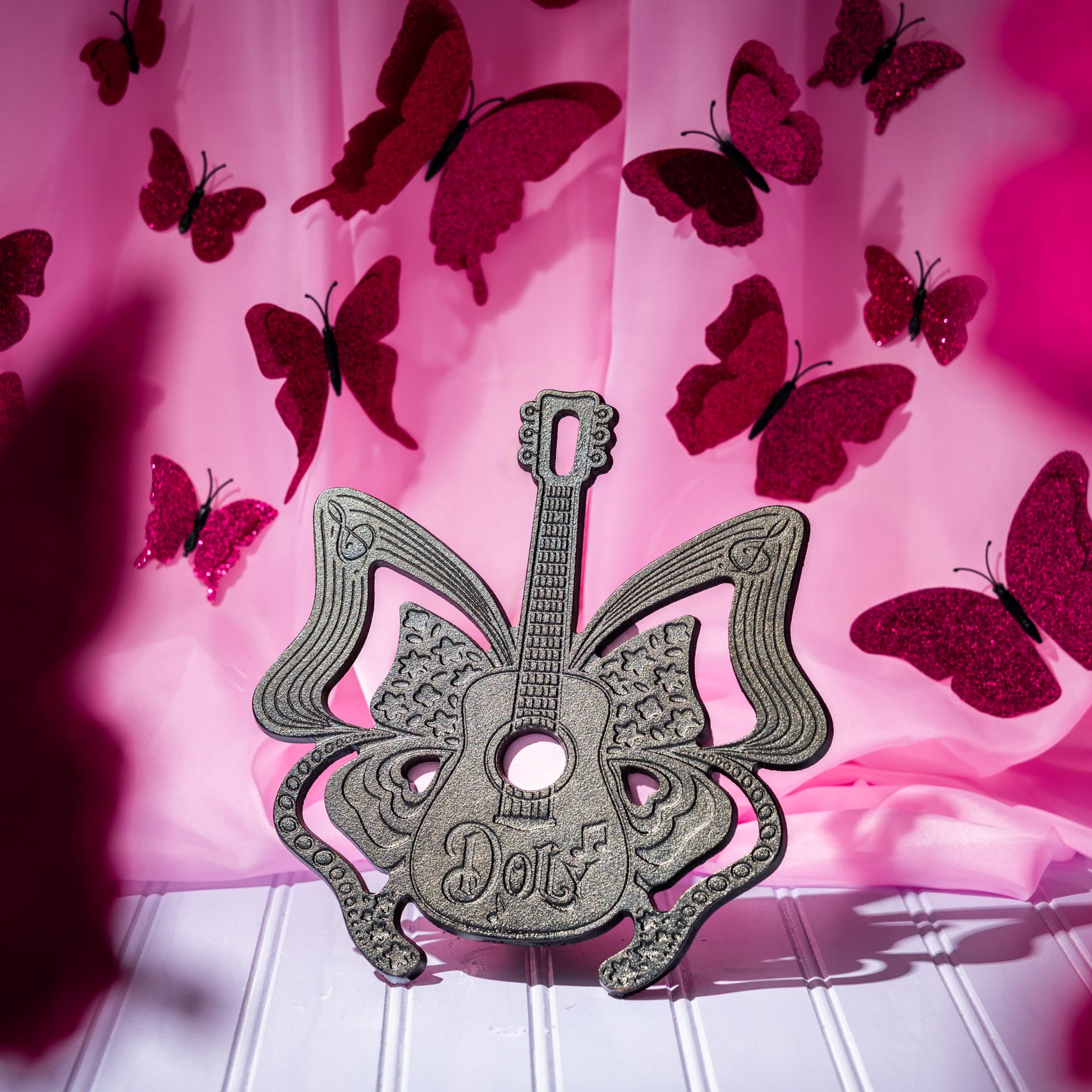 8 Inch Love is Like a Butterfly Dolly Parton Trivet - Lodge